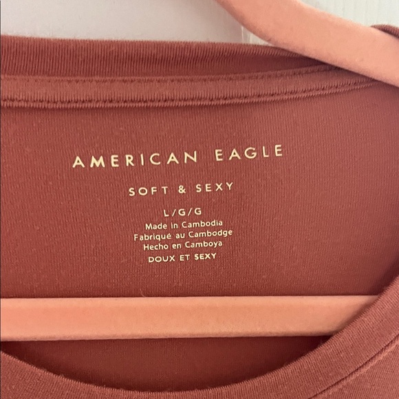 American Eagle Outfitters Women's Short Sleeve Tee in Warm Brown - Picture 2 of 4